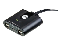 ATEN 2 x 4 USB 2.0 Peripherie-Freigabe-Switch, Schwarz von ATEN Technology
