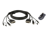 Aten 1,8 M USB DVI-D Dual-Link Secure KVM Kabel-Set, 1,8 m, DVI-D, Schwarz, USB Type-A/3.5mm/DVI-D, USB Type-B/3.5mm/DVI-D, Männlich von ATEN Technology