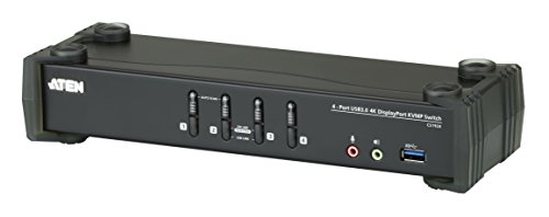 ATEN CS1924 4-Port USB 3.0 4K DisplayPort KVM Switch schwarz von ATEN