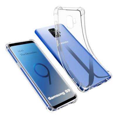 AURSTORE Hülle für Samsung S9, transparente, weiche TPU-Silikonhülle [Stoßstange mit verstärkten Ecken], klarer, stoßfester Schutz, kompatibel mit Samsung S9 von AURSTORE