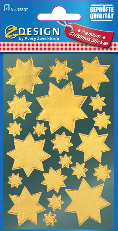 AVERY Zweckform ZDesign Weihnachts-Sticker , Sterne, , gold von AVERY Zweckform