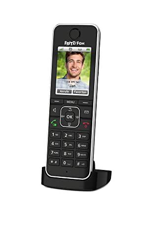 AVM FRITZ!Fon C6 Black DECT-Komforttelefon (hochwertiges Farbdisplay, HD-Telefonie, Internet-/Komfortdienste, Steuerung Fritz!Box-Funktionen) schwarz, deutschsprachige Version von AVM