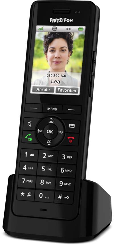 FRITZ!Fon X6 IP-Telefon Schnurlos mit Anrufbeantworter schwarz von AVM