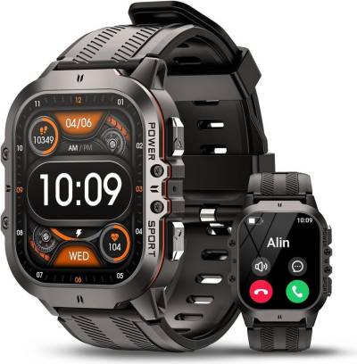 AVUMDA Smartwatch (1,96 Zoll, Android iOS), Herren Touchscreen mit SpO2 100+ Sportmodi Fitnessuhr IP68 Wasserdicht von AVUMDA