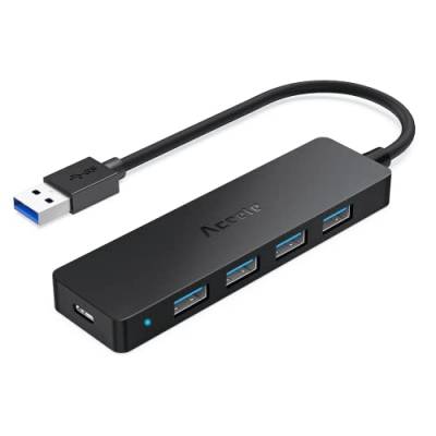 Aceele USB 3.0 Hub 4 Ports, Mini Data HUB 5 GBP/s für Mac Pro/Mini, Microsoft Surface, Surface Pro 2017, Nintendo Wii, XPS, Laptop, Mobile Festplatte usw. von Aceele