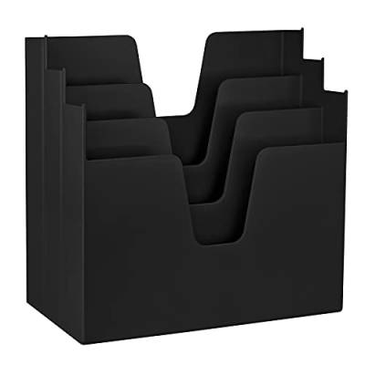 Acrimet Horizontale Hängemappen, Schreibtisch-Organizer, schräg, 3 Abschnitte, Briefgröße (Schwarz Farbe) von Acrimet