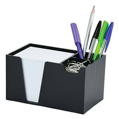 Acrimet Schreibtischorganizer für Notizblätter, Stifte und Büroklammern (Schwarz) (Notizblätter enthalten) von Acrimet