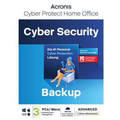 Acronis Cyber Protect Home Office Advanced [3 Geräte - 1 Jahr] + 500 GB Acronis Cloud Storage [3 Geräte - 1 Jahr] von Acronis