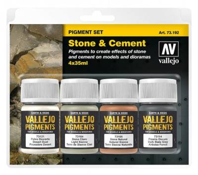Pigment-Set Stein und Beton von Acrylicos Vallejo
