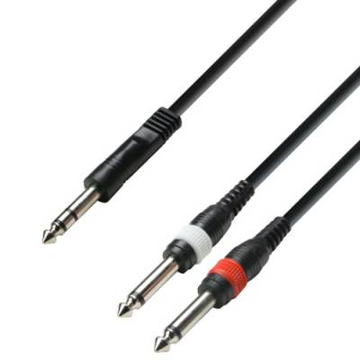 Adam Hall Cables K3YVPP0600 3 Star Serie Audiokabel (6,3mm Klinke stereo auf 2x 6,3mm Klinke mono, 6m) von Adam Hall