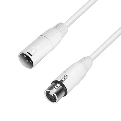 ah Cables K4MMF0250-SNOW Mikrofonkabel, 2,5m (REAN-Stecker: XLR male auf XLR female) weiß von Adam Hall