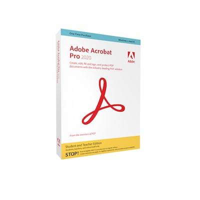 Adobe Acrobat Pro 2020 | Studenten & Lehrer | Box & Produktschlüssel von Adobe