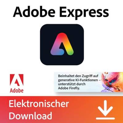 Adobe Express Premium | Prepaid-Abo für 1 Jahr | Für Web, Android & iOS | Inkl. 100 GB Speicher von Adobe