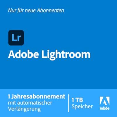 Adobe Lightroom 1 TB| Jahresabonnement mit automatischer Verlängerung | PC/Mac|Online Code & Download von Adobe