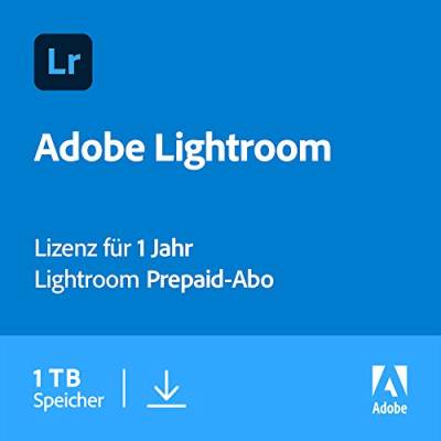 Adobe Photoshop Lightroom inkl. 1TB Cloud Speicher | 12 Monate Subscription Karte | Standard |1 Gerät |1 Jahr | PC/Mac | Download | von Adobe