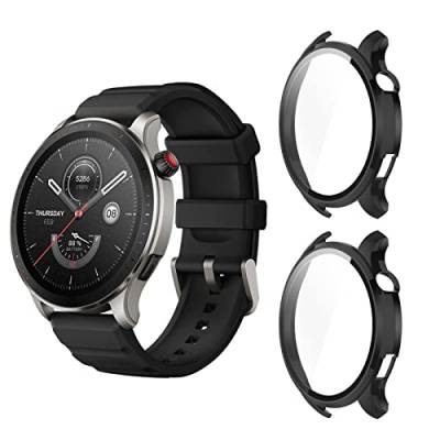 Aerku [2 Stück Hard Hülle Mit Displayschutz Kompatibel mit Amazfit GTR 4 / Amazfit GTR 4 Pro, Vollschutz Kratzfest PC Schutzhülle Schutz Case, Schwarz von Aerku