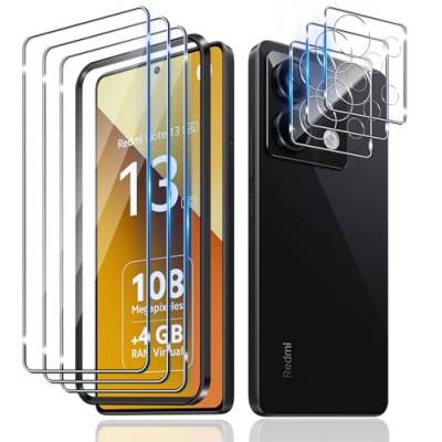Aerku Schutzfolie für Xiaomi Mi Redmi Note 13 5G für Panzerglas, 3 Stück Schutzglas und 3 Stück Kameraschutz, 0.33mm Ultra-klar Folie, 9H Härte Anti-Kratzen Anti-Bläschen Panzerfolie von Aerku