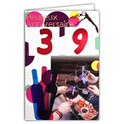 Afie 65-1402 Glückwunschkarte zum Geburtstag, mit Umschlag und Weinküste, Format Visitenkarte, Geschenk zum Verschenken großer Cru Jahrgang von Afie