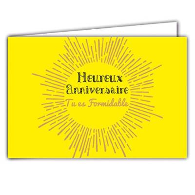 Afie 69-5116 Glückwunschkarte zum Geburtstag, mit goldfarbenem Hochglanz, mit Umschlag; Format geschlossen 17 x 11,5 cm von Afie
