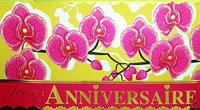 Afie Panorama-Karte Happy Birthday, Gold-vergoldet, glänzt – Blumen Orchideen Rosen für Mädchen Damen 69-6169 von Afie
