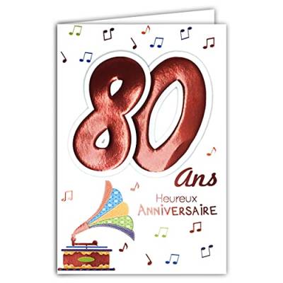 Age MV 69 – 2042 Karte Geburtstag 80 Jahre Herren Damen Motiv Musik sonophone von Afie