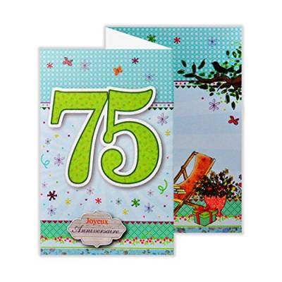 afie 882143 Glückwunschkarte zum Geburtstag, 75 Jahre von Afie