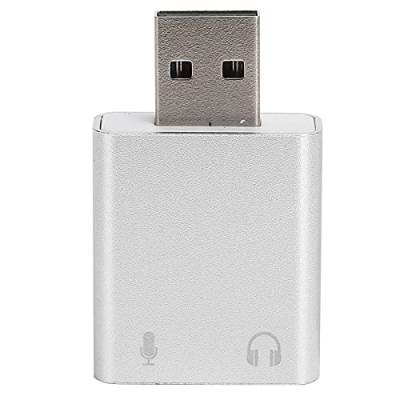 USB-Stereo-Sound-Adapter, 7.1-Kanal-Mikrofon Externe USB-Audio-Soundkarte USB-auf-Toto-3,5-mm-Kopfhöreradapter von Agatige