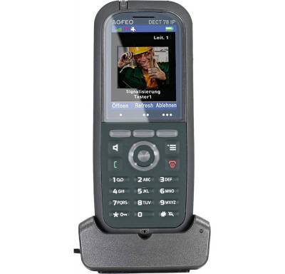 Agfeo DECT 78 IP Mobilteil - Systemtelefon - grau Schnurloses DECT-Telefon von Agfeo