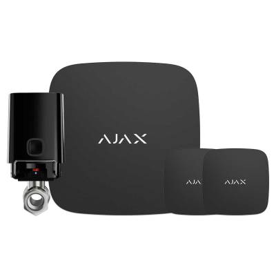 AJAX Alarmanlage SafeHome Wasserschutz Set (1x Hub 2 1x WaterStop 2x LeaksProtect) Schwarz von Ajax Systems