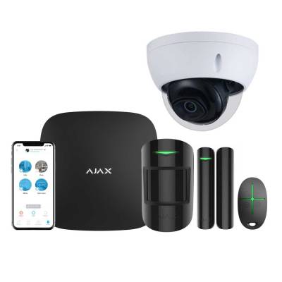 AJAX Alarmzentrale Hub Kit GSM LAN APP Steuerung Starter Paket inkl. Dahua CAM Schwarz von Ajax Systems