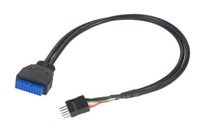Akasa AK-CBUB36-30BK 30cm USB 3.0 19pin Motherboard Buchse auf 2.0 9pin Stecker Stecker von Akasa