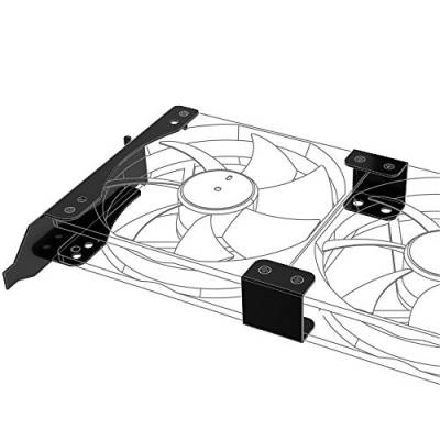 Akasa PCI Slot Halterung für EIN/Zwei 120mm Lüfter, DIY Unterstützung 12cm Gehäuselüfter Halterung Montage, PC Ventilator und GPU Halterung, Computer Heizkörper Ständer, Schwarz Eisen, AK-MX304-12BK von Akasa