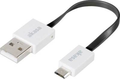 Akasa USB-Kabel USB 2.0 USB-A Stecker, USB-Micro-B Stecker 0.15m Schwarz hochflexibel, vergoldete St von Akasa