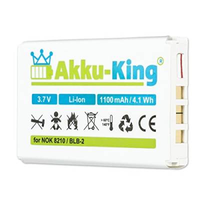 Akku-King Akku kompatibel mit Nokia BLB-2 - Li-Ion 1100mAh - für 8210, 3610, 5210, 6510, 7650, 8250, 8310, 8850, 8890, 8910i, Multi Swiss DV 310, 320, 330 von Akku-King