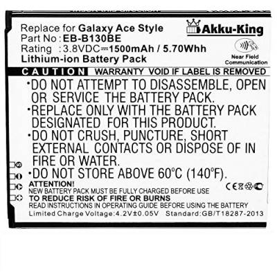 Akku-King Akku kompatibel mit Samsung EB-B130BE, EB-BG313BBE, GH43-04256A - Li-Ion 1500mAh - mit NFC - für Galaxy Ace 4 3G, Galaxy Ace NXT von Akku-King