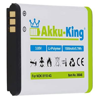 Akku kompatibel mit Nokia 8110 4G 2017, 2720 Flip - ersetzt BV-6A - Li-Ion 1500mAh von Akku-King