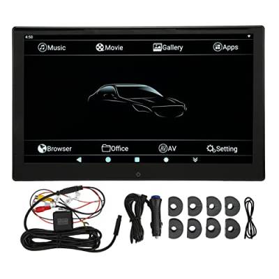 Fahrzeug-Audio-Video-Produkte, 13,3-Zoll-Auto-Kopfstützen-Monitor 4K 1080P Touchscreen 2 + 16G Rücksitzkissen Multimedia-Player-Video, Auto für Universal Fit Android 10.0 von Akozon