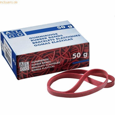 Alco Gummiband Naturkautschuk 17x200mm rot 50g von Alco