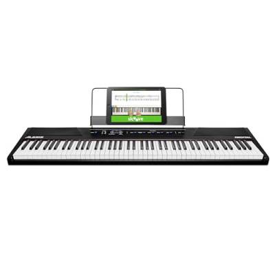 Alesis Recital - E Piano 88 Tasten für Einsteiger mit Halbgewichteten Volle Größe Klavier, Lautsprechern, fünf Premium-Stimmen, Kopfhörerausgang, Klavier Lektionen-Abo von Alesis