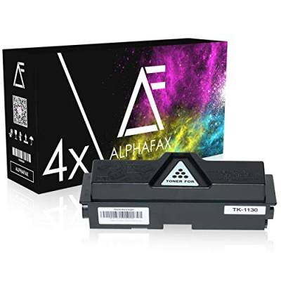 4 Toner kompatibel mit Kyocera TK1130 für Kyocera Ecosys M2030dn, 2530dn, FS1030MFP, FS-1030MFP, 1T02MJ0NL0 - Schwarz je 3.000 Seiten von Alphafax