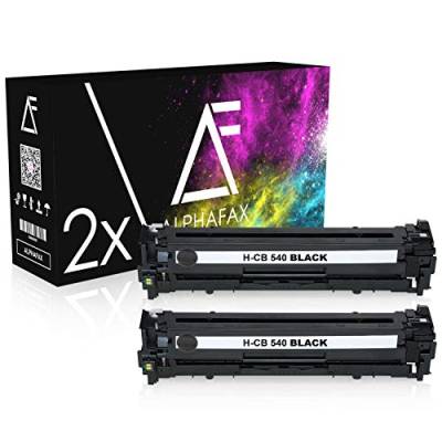 Alphafax 2 Toner kompatibel mit HP CB540A für HP Color Laserjet CM1312 MFP, CM1300 Series, CM1512A, CM1500 Series, CP1210, CP1216, CP1513, CP1517 - 125A - Schwarz je 2.200 Seiten von Alphafax