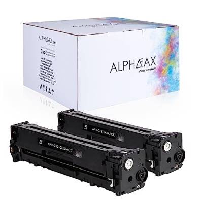 Alphafax 2 Toner kompatibel mit HP CF210X Laserjet Pro200 M251n M276 N NW Series - Schwarz je 2.400 Seiten von Alphafax