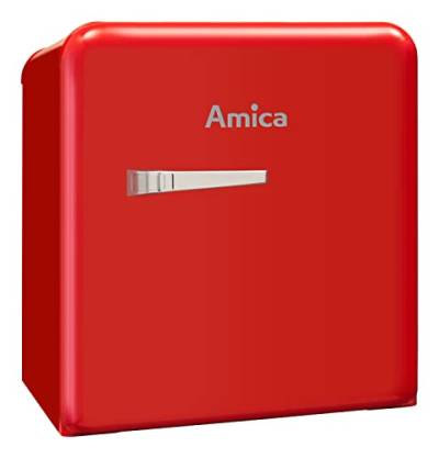 Amica KBR 331 100 R Retro Kühlbox / Chili Red (Rot) / 51cm (H) x 44cm (B) x 51cm (T) / Retro-Design / Mini-Kühlschrank von Amica
