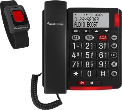 Amplicomms BigTel 50 Alarm Plus DE/FR Analog Telefon dark grey (ATL1424096) von Amplicom