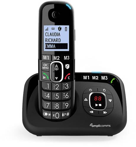 Amplicomms BigTel 1580 DECT-Mobilteil Freisprechen, für Hörgeräte kompatibel, Wahlwiederholung, A von Amplicomms