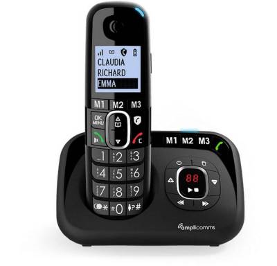 Amplicomms DECT-Mobilteil, für Hörgeräte kompatibel Seniorentelefon (Freisprechen, für Hörgeräte kompatibel, Wahlwiederholung) von Amplicomms