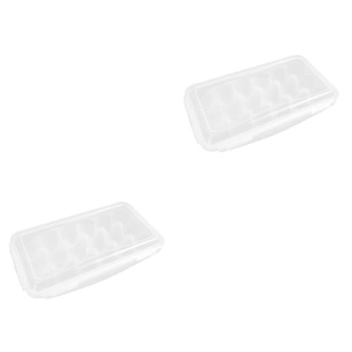 Angoily 2Er-Box Multi-Grid-Eierkasten Kühlschrank-Eierhalter-Fach tragbarer Kühlschrank aufbwahrungsbox bewahrungsbox Essenstablett Eierspender Eierbehälter mehrschichtig Container Plastik von Angoily