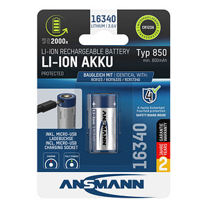 ANSMANN Akku Micro-USB 16340 850 mAh von Ansmann