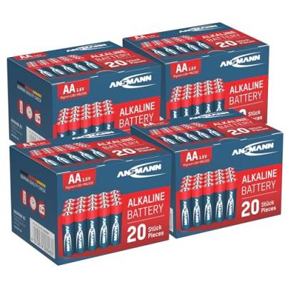 ANSMANN Alkaline Batterie Mignon AA / LR06 1.5V / Longlife Alkalibatterie Sparpaket in einer praktischen Vorratsbox / 80 Stück von Ansmann