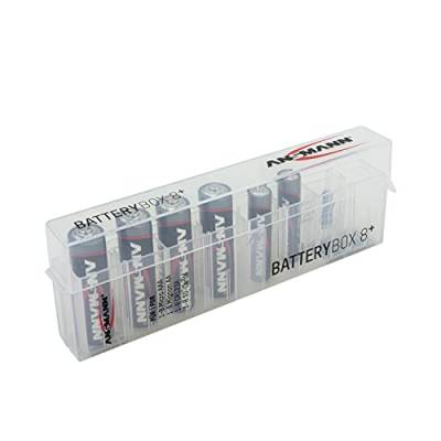 ANSMANN Batteriebox für AAA Micro, AA Mignon Akkus & Batterien, Spezialbatterien & Speicherkarten - Praktische Akkubox zum Schutz & Transport für 8 Accus - Batterie Box & Akku Box zur Aufbewahrung von Ansmann